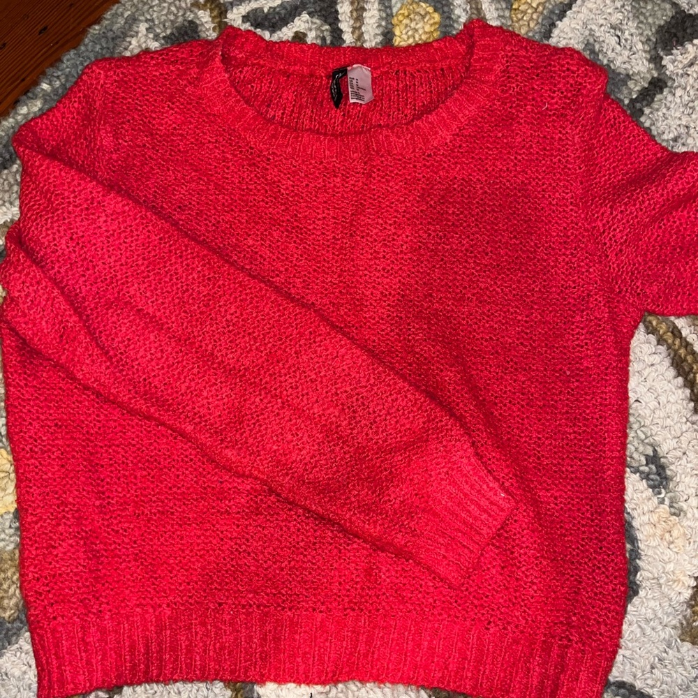 Bright red simple sweater